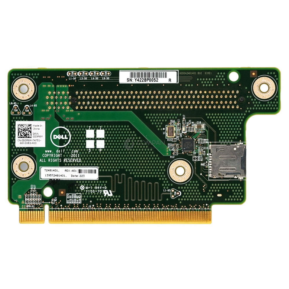 D3R6M DELL RISER 2 CARD BOARD 1X PCI-E X16 FOR DELL POWEREDGE C6220